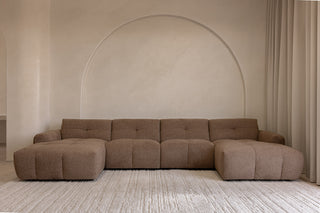 Como 6 Seater Double Chaise - Walnut