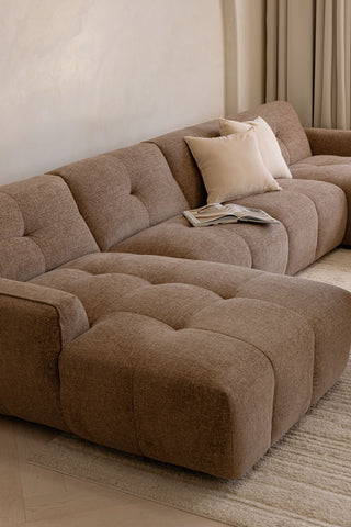 Como 6 Seater Double Chaise - Walnut
