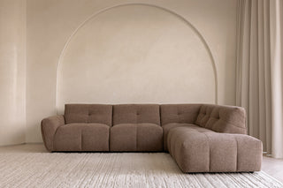 Como 4 Seater Corner Chaise - Walnut