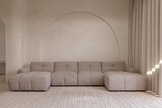 Como 6 Seater Double Chaise - Pebble