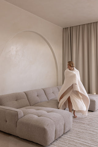Como 6 Seater Double Chaise - Pebble