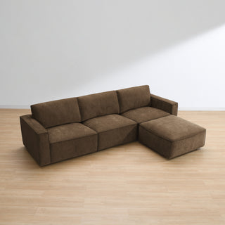 Maui 3 Seater with Ottoman - Velora Coco